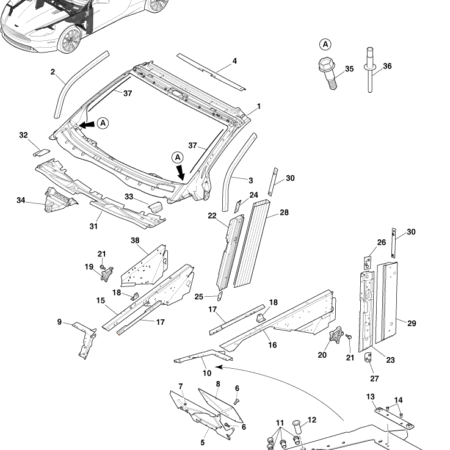 Later DB9 Body Ancillary Parts, COUPE (Page 1)