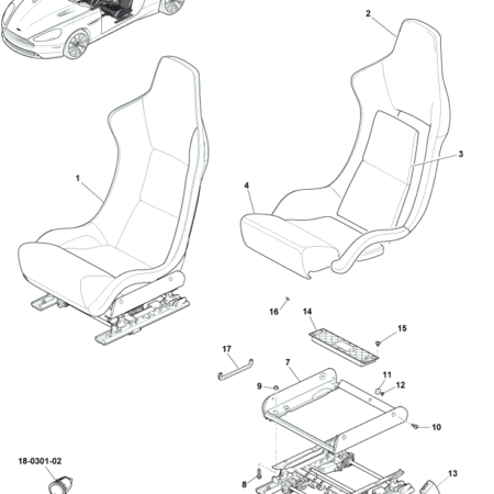Later DB9 Front Lightweight Seat Assembly