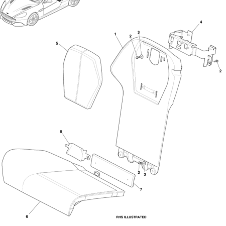 2nd Gen Vanquish Second Row Seat Assembly, VOLANTE
