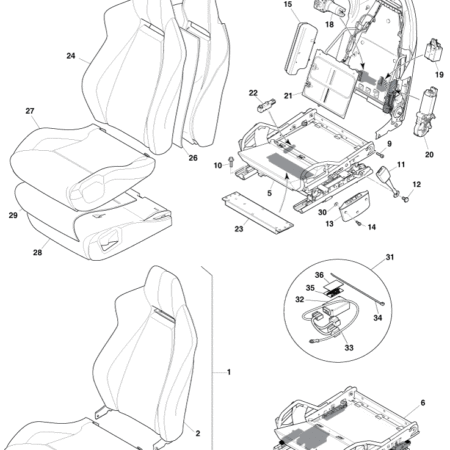 V12 Virage Front Heated Seat Assembly
