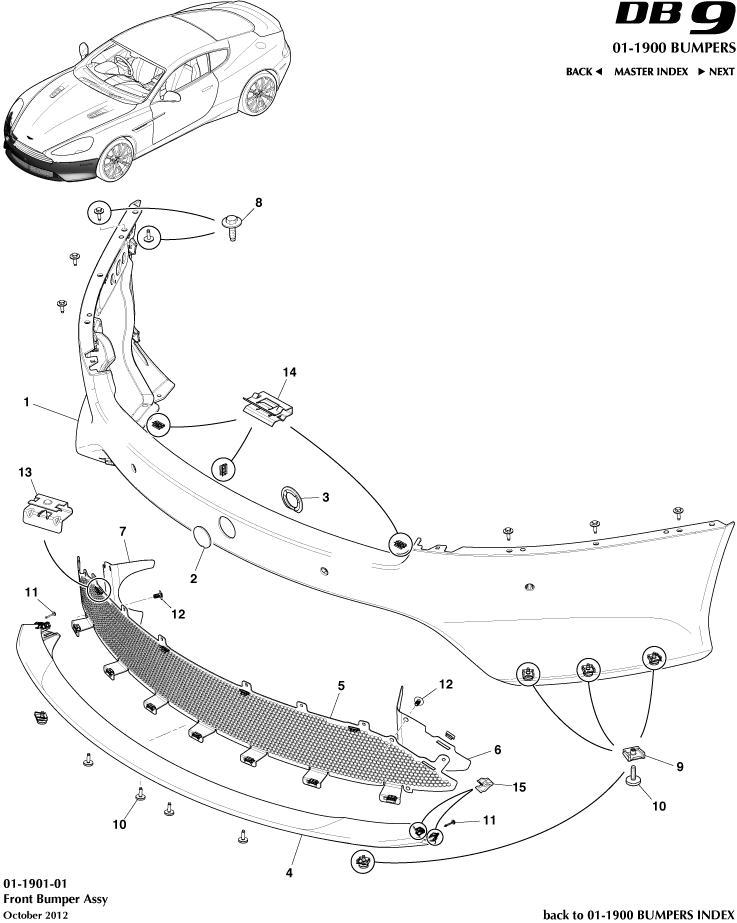 Later DB9 Front Bumper Assembly Aston Store