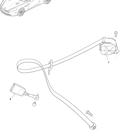Early DB9 Rear Seatbelt Assembly (Coupe)