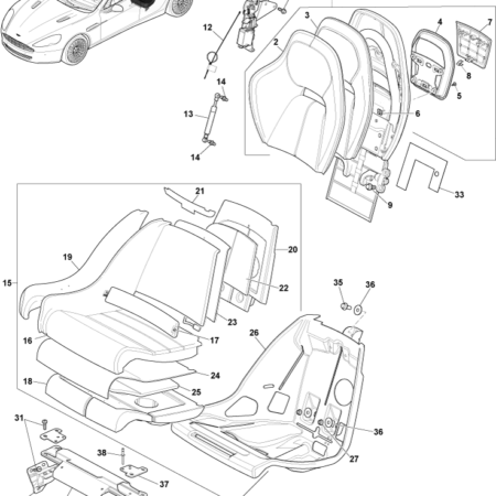 Rapide Rear Seat Assembly