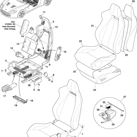 V12 Zagato Front Sport Seat Assembly