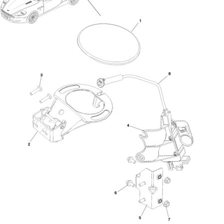 Early DB9 Fuel Filler Door Latches and Mechanisms (Coupe)
