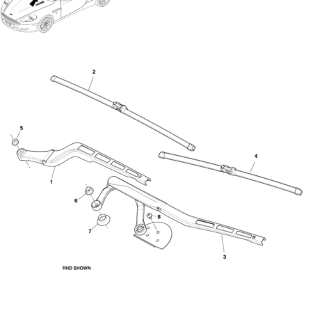Early DB9 Wiper Blade Assembly (2012)