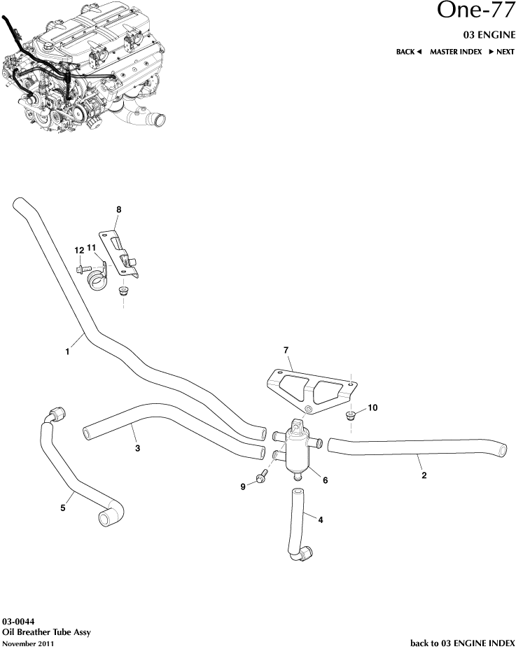 One77 Oil Breather Tube Assembly Aston Store