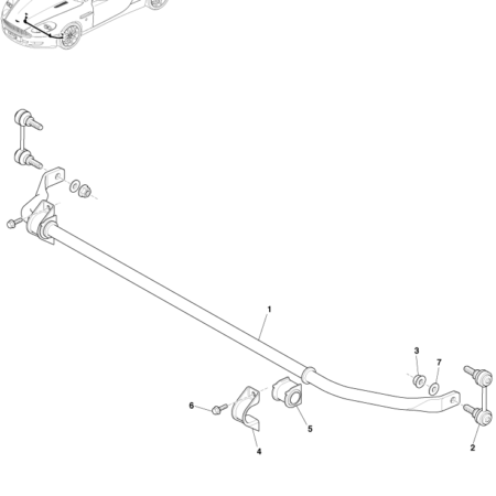 Early DB9 Front Stabilizer Bar Assembly (Volante)