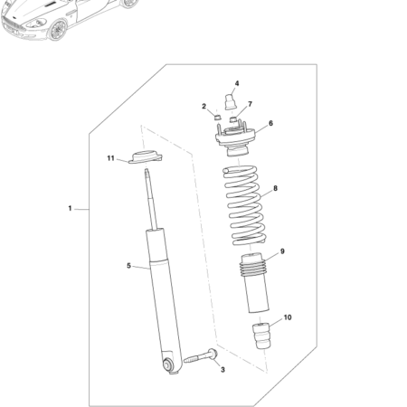 Early DB9 Rear Suspension Spring and Damper Assembly