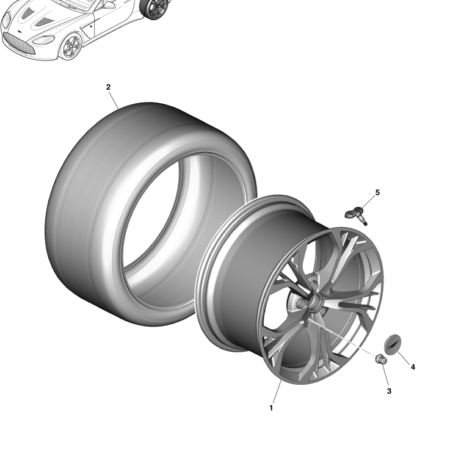 V12 Zagato Rear Wheel and Tyre Assembly