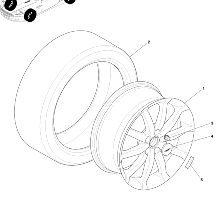 Early DB9 Front Wheel and Tyre Assembly