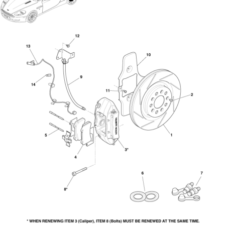 Later DB9 Front Brake Disc Assembly