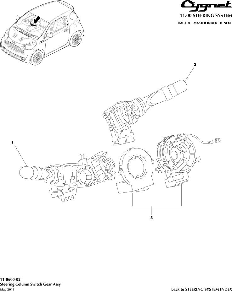 Steering Column Switch Gear Assembly Aston Store