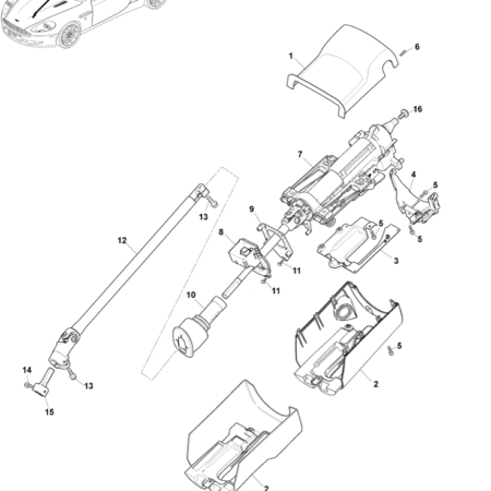 Early DB9 Steering Column Assembly
