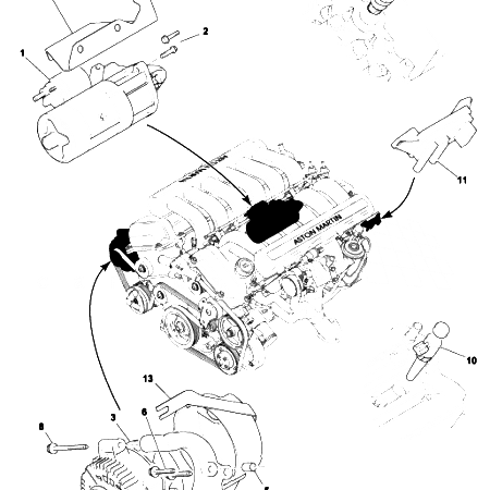 DB7 Vantage Engine Electrical Components