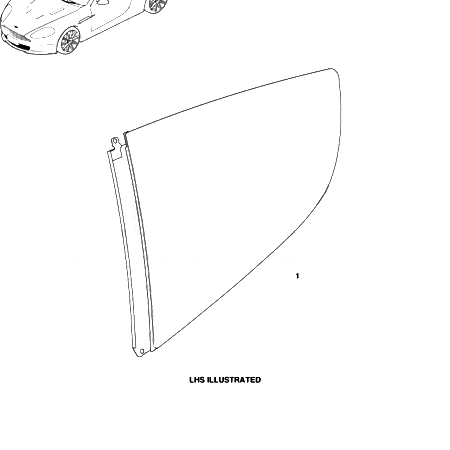 DBS V12 Glass assembly Quarter Window (Coupe)
