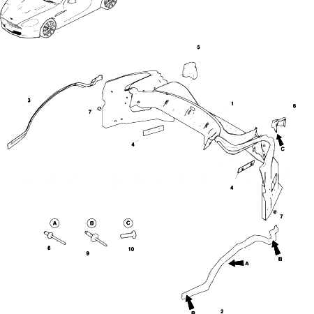DBS V12 Body Rear End Composite Parts (Coupe)