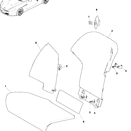 DBS V12 Rear Seat Assembly (Coupe) - 2+2 (2009)