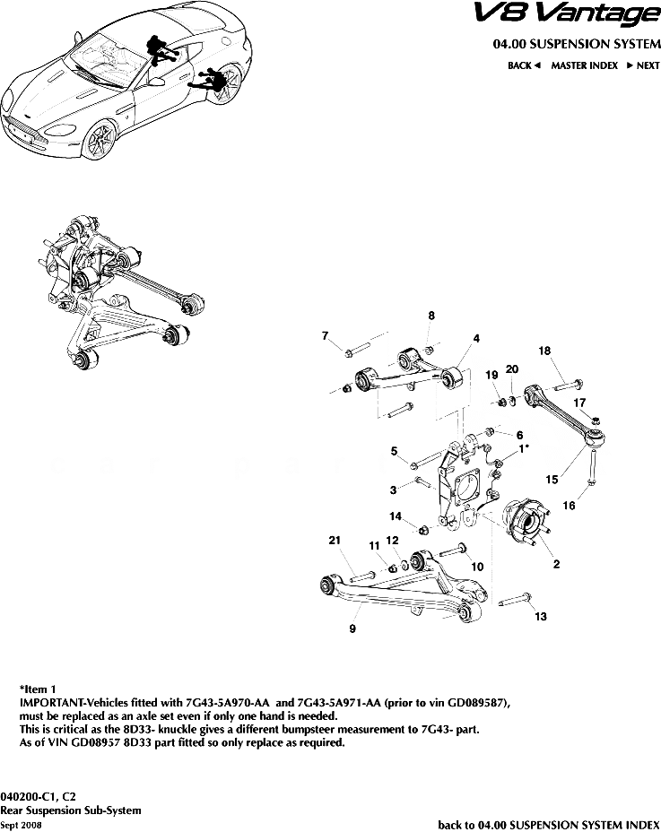 V8 Vantage Rear Suspension Subsystem Aston Store
