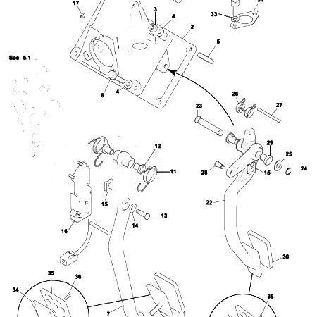 DB7 Vantage Manual Pedal Gear - Brake and Clutch