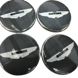 Aston Martin Wheel Badge in Gloss Anthracite with Black Wings