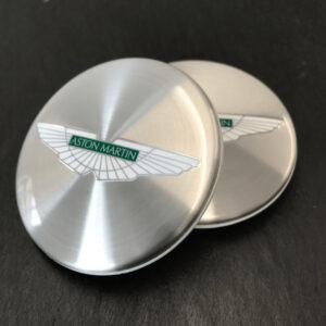 Aston Martin Wheel Centre Caps in Silver with Green Wings
