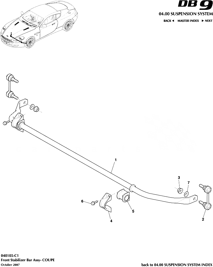 Aston Store Front Stabilizer Bar Assembly (Coupe) Aston Store