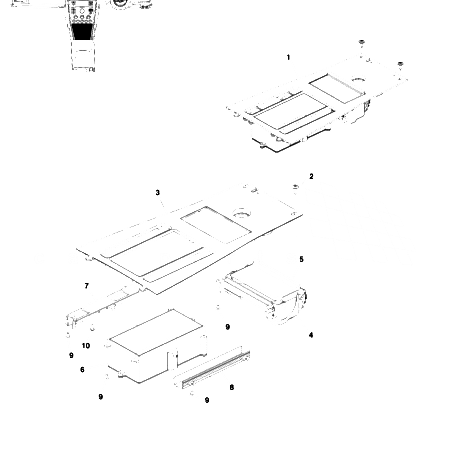 V8 Vantage Console Panel, Centre, Low, Utility Tray - ASM