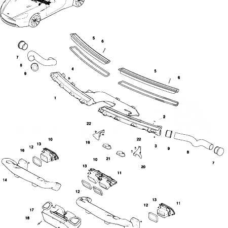 Later DB9 Air Distribution Components