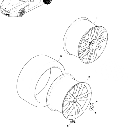 DBS V12 Rear Wheel and Tyre Assembly
