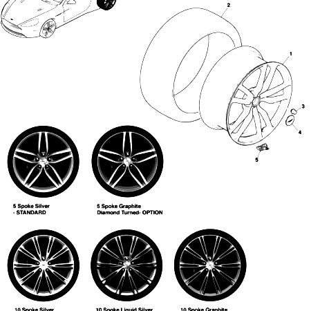 V12 Virage Rear Wheel and Tyre Assembly