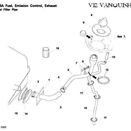 Vanquish 1st Gen Fuel Filler Pipe