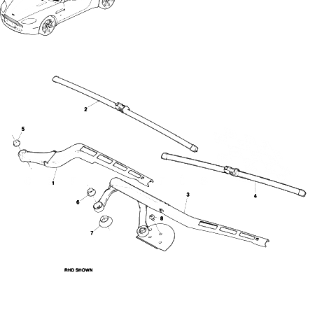 V8 Vantage Wiper Arm and Blade Assembly (2012)