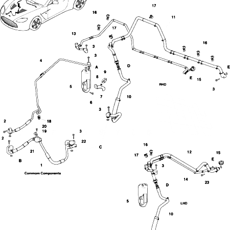 V12 zagato Air Con Lines and Fittings
