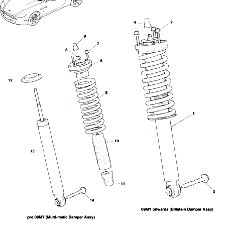 V8 Vantage Rear Spring and Damper Assembly