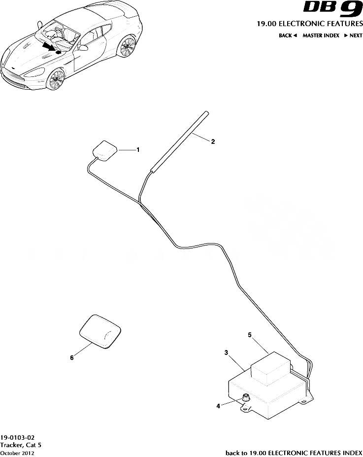 Later DB9 Tracker, Cat 5 Aston Store
