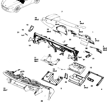 V8 Vantage Instrument Panel (RHD)