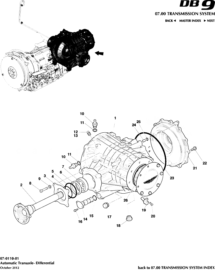 Aston Store Later DB9 Automatic Transaxle Differential Aston Store