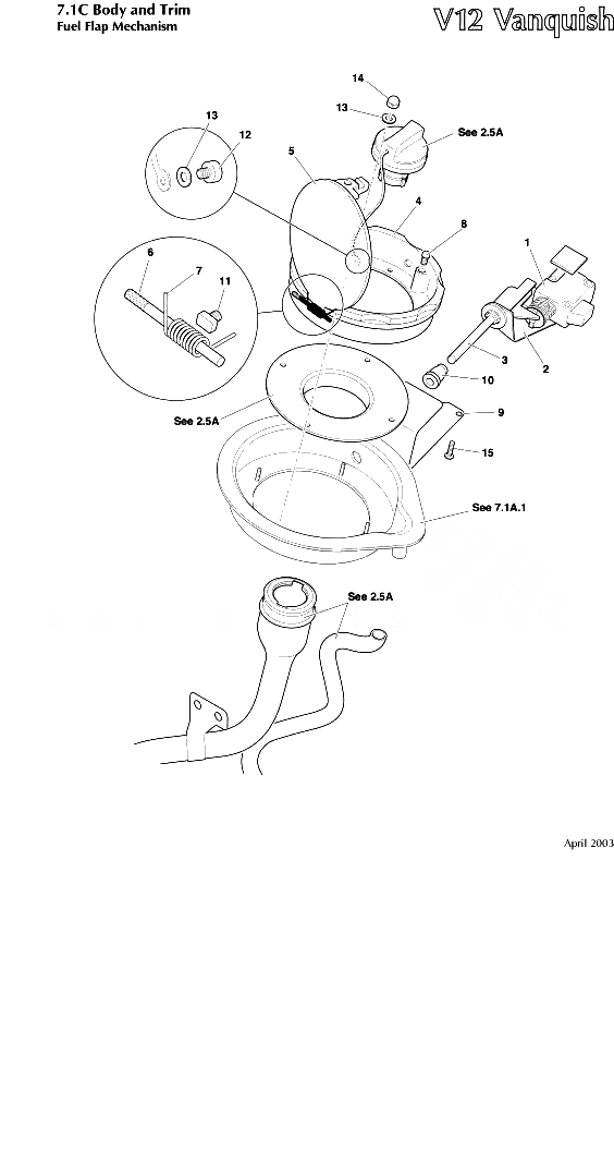 Vanquish 1st Gen Fuel Flap Mechanism Aston Store