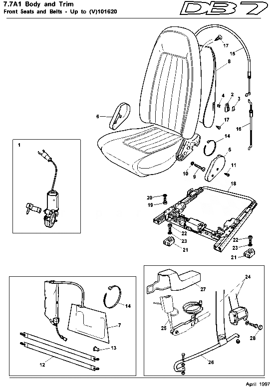 Aston Store SEAT BELT FRONT RH COUPE EURO Aston Store