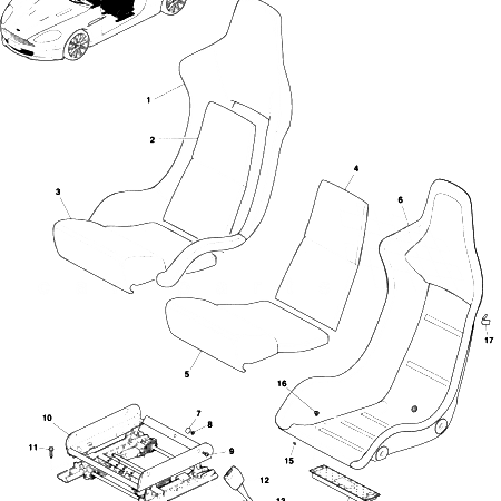 DBS V12 Front Lightweight Seat Assembly