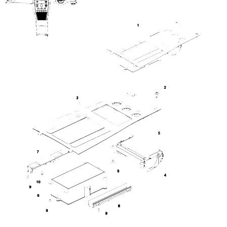 V8 Vantage Console Panel, Centre, High, Utility Tray - ASM