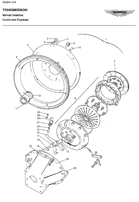 AMV8 Manual Clutch and Flywheel Parts Aston Store