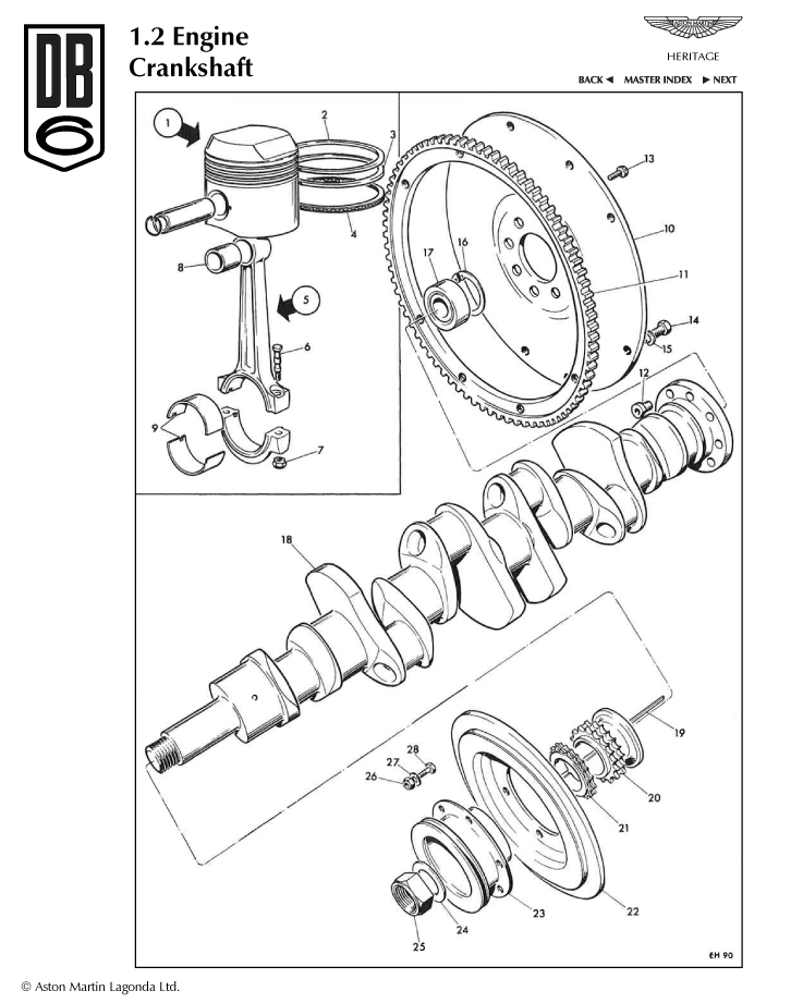 DB6 Crankshaft Parts