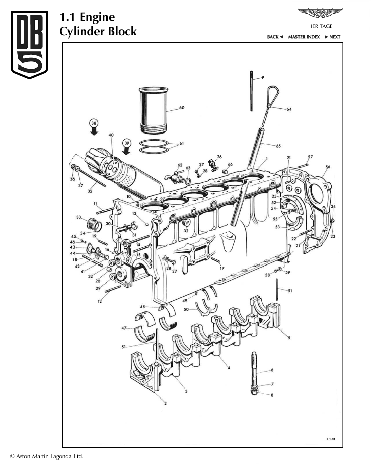 DB5 Cylinder Block Parts Aston Store