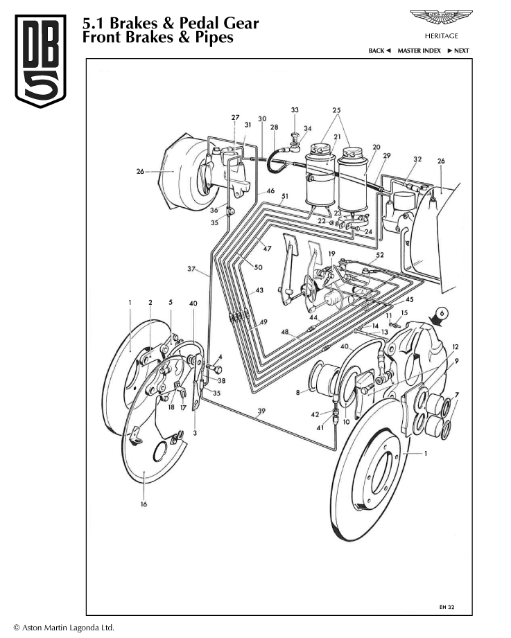 DB5 Front Brake Parts