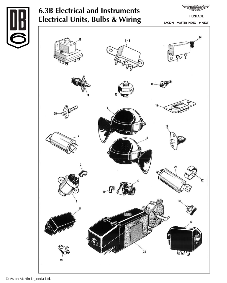DB6 Electrical Units and Bulb Parts Aston Store
