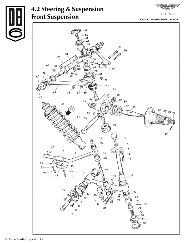 DB6 Front Suspension Parts