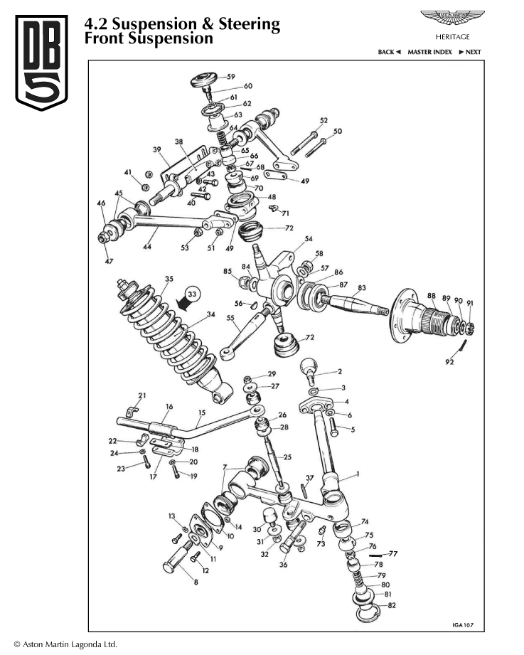 DB5 Front Suspension Parts