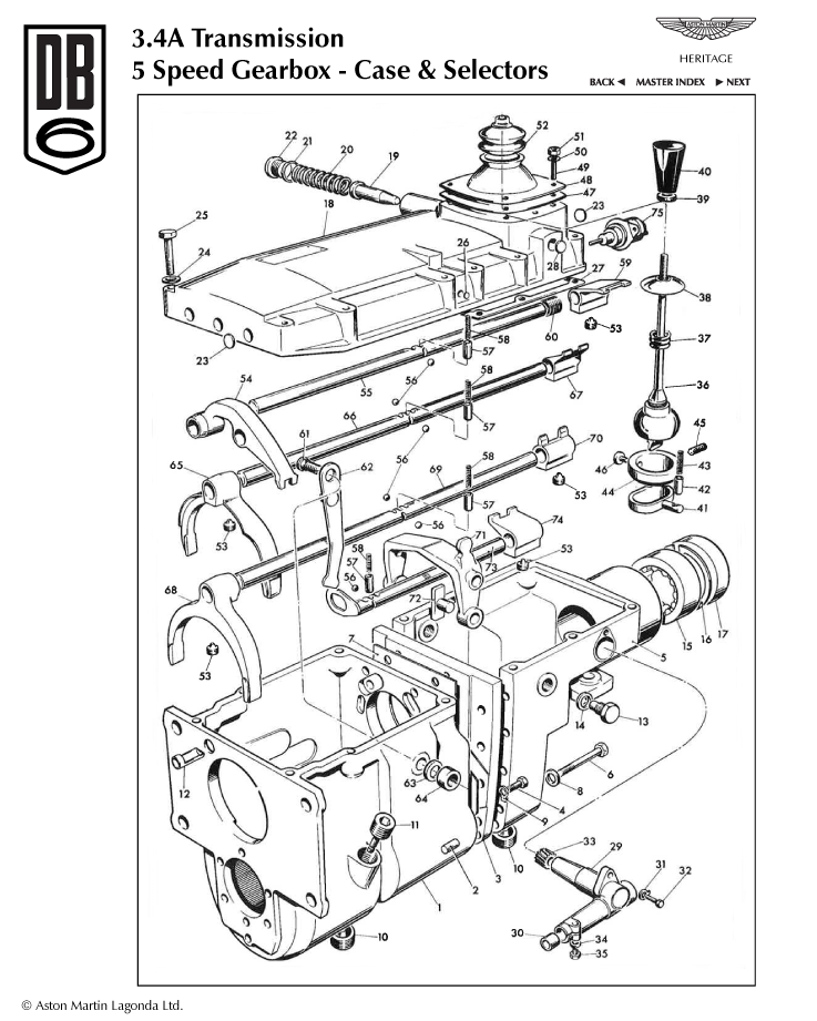 Aston Store DB6 5 Speed Gearbox Parts